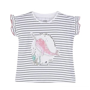 miniklub white amp grey cotton striped regular top