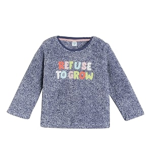 miniklub baby round neck 34th sleeve knitted cotton sweat shirt blue color