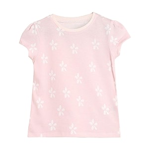 miniklub girls pink amp white floral printed regular top
