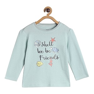 miniklub baby round neck long sleeve knitted cotton mint color top 3-6m