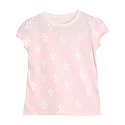 miniklub Girls Pink &amp; White Floral Printed Regular Top