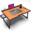 Mini Laptop Table for Bed Foldable Wooden Smart Study Table with Drawer New Kids &amp; Adults (US Wood Mold COTED)