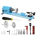Mini Lathe Wood Lathe Machine Multi-Purpose Type Lathe Milling Cutting Grinding Polishing Professional Table Top Lathe Tool Kit