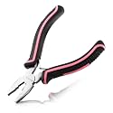 Mini Linemans Pliers Spring Loaded 5 Inches Wire Cutter with Serrated Jaw Chromium Vanadium Steel Construction Mini Combination Pliers for Jewelry Making, Pink Tool for Women