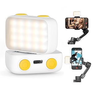 mini magnetic fill light with stepless dimming 3 light modes rechargeable 600mah battery portable led video light for gimbals metal surfaces and vlogging - includes magnetic mounting plates