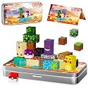 Mini Magnetic Travel Blocks Set 35 Pcs with Metal Storage Box as Play Base