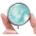 Mini Pill Box, Small Pill Box, Portable Pill Box, Cute Pill Organizer for Vitamins, Medications, Fish Oil and Supplements (Beautiful Marble)