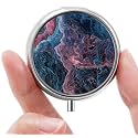 Mini Pill Box, Small Pill Box, Portable Pill Box, Cute Pill Organizer for Vitamins, Medications, Fish Oil and Supplements (Texture)