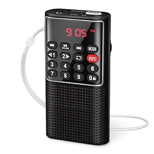mini pocket fm walkman radio portable battery radio with recorder lock key sd card player rechargeable battery operated by prunusno am