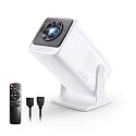 Mini Projector with WiFi and Bluetooth, Native 1080P Portable Outdoor Movie Projector, 4K Supported, Compatible with Smartphone/TV Stick/HDMI/USB/PS5, for Home Theater, Bedroom, Outdoor
