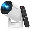 Mini Projector with WiFi and Bluetooth, Smart Portable Projector with 4K Support, 5w Sound Base Speaker, 260 ANSI, 180° Rotation, Auto Keystone Correction for Home Bedroom Outdoor, HY300 Plus