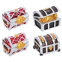 4Pcs Miniature Treasure Chest Aquarium Decorations Mediterranean Pirate Style Gold Box Fish Tank Ornaments for DIY Aquatic Scenes