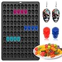 Mini Skull Molds Silicone, 100 Cavity Halloween Skull Chocolate Candy Mold