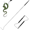 Mini Snake Hook, Stainless Steel Portable Retractable Reptile Hook, Grabber Kit Outdoor Rattlesnake Reptile Handling Tool (2 Pieces), black
