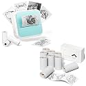 Mini Sticker Printer with 12 Rolls of Tape, Sticker Maker Machine Bluetooth Portable Inkless Printpods Pocket Printer for Kids Study Notes, Anatomical Diagrams, Photos, Kids Gift