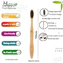 Mini Storify - Natural &amp; Organic Bamboo Wooden Toothbrush for Adults - Pack of 3 - Wood Tooth Brushes for Teeth with Activated Charcoal and Biodegradable Handle/Soft Bristles/Eco-Friendly/BPA Free