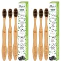 Mini Storify - Natural &amp; Organic Bamboo Wooden Toothbrush for Adults - Pack of 6 - Wood Tooth Brushes for Teeth with Activated Charcoal and Biodegradable Handle/Soft Bristles/Eco-Friendly/BPA Free