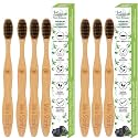 Natural&amp;Bamboo Wooden Manual Toothbrush For Adults-Pack Of 7-Wood Tooth Brushes For Teeth With Activated Charcoal&amp;Biodegradable Handle/Soft Bristles/Eco-Friendly/Bpa Free