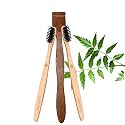 2. Kids bamboo tooth brush - Charcoal Soft Bristles, Natural, Oral Cleaning, Eco-Friendly | 1.Pure Neem Wood Tongue Cleaner/Tongue Scraper For Adults And Kids (PACK OF 3)