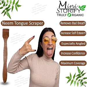 4kids bamboo tooth brush - charcoal soft bristles natural oral cleaning eco-friendly  4pure neem wood tongue cleanertongue scraper for adults and kids pack of 8