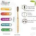 Natural&amp;Organic Bamboo Wooden Toothbrush For Kids-Pack Of 7-Wood With Activated Charcoal&amp;Biodegradable Handle/Soft Bristles/Eco-Friendly/Bpa Free,Manual