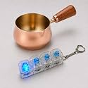 Mini Turkish Coffee Pot with Wooden Handle | Premium Stainless Steel Cezve Coffee Maker | Copper Finish Milk Heating Pot for Turkish Coffee, Butter Melting, Sauce, Tea & Tadka | 50 ML