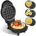 3 in 1 Waffles Maker with 6 Removable Plates- Waffle, Heart Waffle, Donut