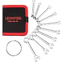 Mini Wrench Set, 10-Piece SAE Wrenches, Rust-Resistant Chrome Finish, Ideal for Automotive, Industrial, Home, Hobby - Silver