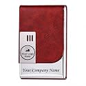 Mini2buy Customized Logo with Company Name Engraved Card Case for Credit, Debit, ATM, and Business Visiting Cards from Stainless Steel Ideal for Personal use or Corporate Gifting (Brown-Logo)