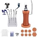 Miniature Painting Handle Set, 360°Rotating Holder for Tabletop Miniatures, Includes Base x 8,Clip x 6, Iron Box x 1, Clay x 1, Ring Palette x 1, Bag x 1, for DND & Scale Models