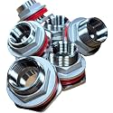 MiniBrew 1” NPT EZ Seal Weldless Bulkhead with Buna-N Gaskets for Homebrewing (Pack of 6)