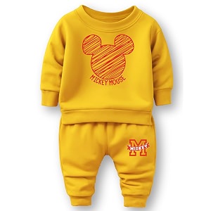 minicult mickey cotton kids coords matching tshirt and pant set with character print pack of 1