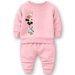 minicult mickey cotton kids coords matching tshirt and pant set with character print pack of 1