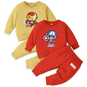 minicult kids cotton co-ords full sleeve sweatshirt and pant set with character print