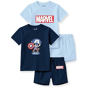 minicult kids kids cotton shorts and matching tshirt coord clothing set with cute prints clothing set 200gsm cotton fabricpack of 2