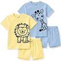 minicult kids Kids Cotton Shorts and Matching Tshirt Coord clothing set with Cute Prints Clothing Set (200gsm Cotton Fabric)(pack of 2)