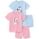 minicult kids Kids Cotton Shorts and Matching Tshirt Coord clothing set with Cute Prints Clothing Set (200gsm Cotton Fabric)(pack of 2)