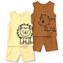 minicult kids Kids Cotton Shorts and Matching Tshirt Coord clothing set with Cute Prints Clothing Set (200gsm Cotton Fabric)(pack of 2)
