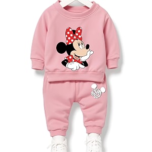 minicult mickey cotton kids coords matching tshirt and pant set with character print pack of 1
