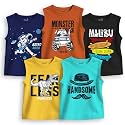 minicult Printed Cotton Jersey Vest for Boys and Girls (Multicolor)