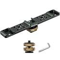 MINIFOCUS Triple Cold Shoe Extension Bar Mount, Aluminum Alloy Hot Shoe Mount Bracket with 1/4" Thread Holes for DSLR Camera Microphone Tripod LED Video Light Flashlight