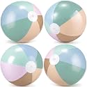 MiniInflat 4 Pack Pastel Beach Balls,6-Color Morandi,16 Inch
