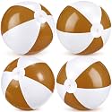 MiniInflat 4 Pack Pastel Beach Balls,Brown & White,16 Inch