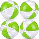 MiniInflat 4 Pack Pastel Beach Balls,Clear Green & Clear,16 Inch
