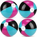 MiniInflat 4 Pack Pastel Beach Balls,Social Media Color,16 Inch