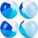MiniInflat 4 Pack Pastel Beach Balls,Blue Ombre Gradient,16 Inch