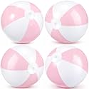 MiniInflat 4 Pack Pastel Beach Balls,Macaron Pink,16 Inch