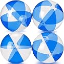 MiniInflat 4 Pack Pastel Beach Balls,Clear Blue &amp; Clear,16 Inch
