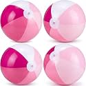 MiniInflat 4 Pack Pastel Beach Balls,Pink Ombre Gradient,16 Inch