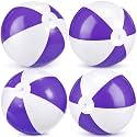 MiniInflat 4 Pack Pastel Beach Balls,Purple & White,16 Inch